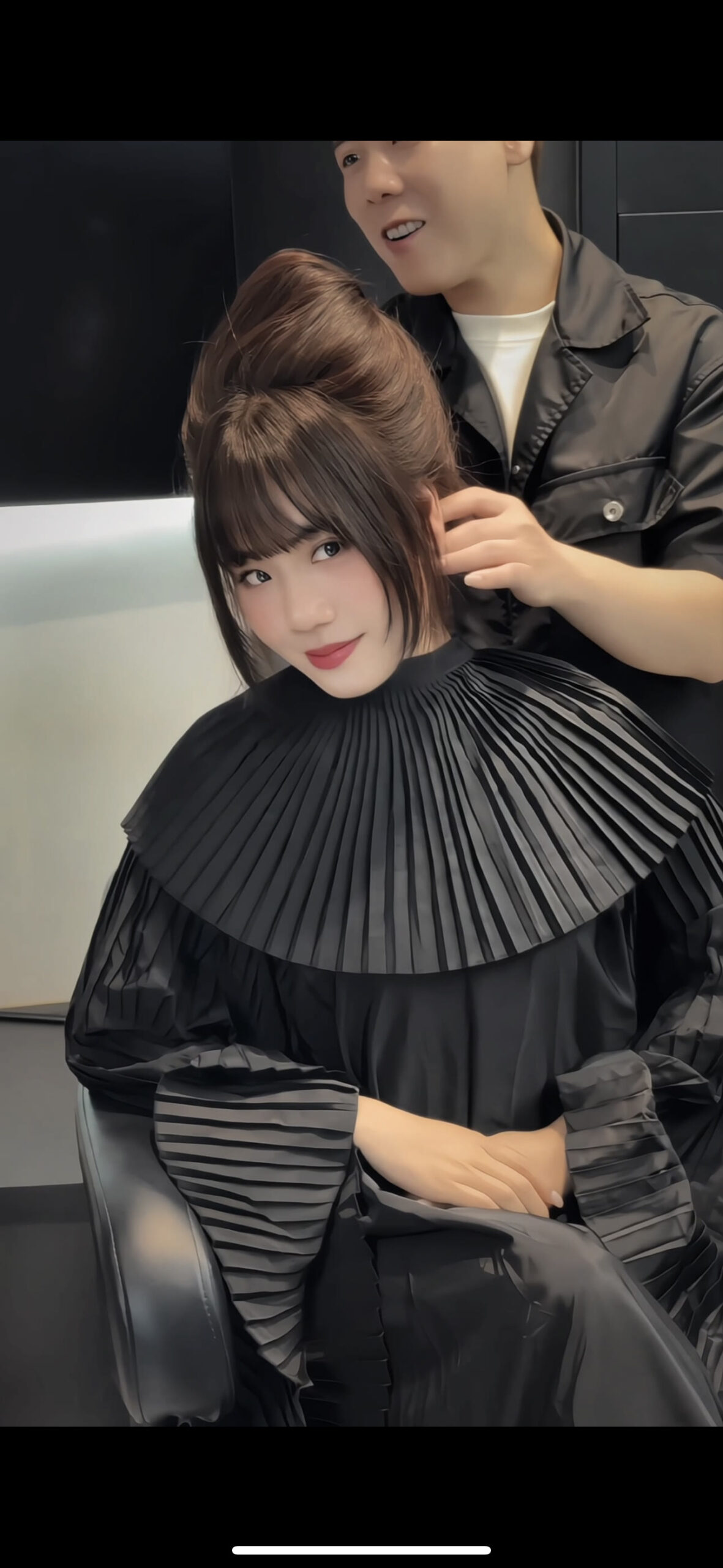 Mái baby bangs cắt cực ngắn trên trán tại Nhật Tâm Hair Salon