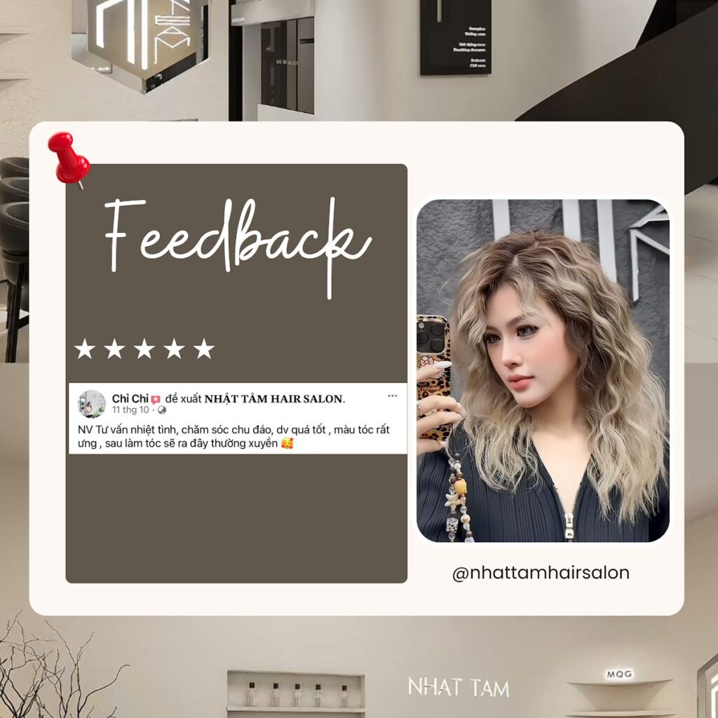 Khách Nhật Tâm Hair Salon tóc mềm mượt bóng sau phục hồi