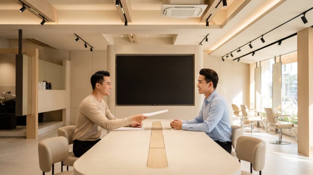 Bàn giao trách nhiệm cho quản lý chi nhánh mới tại phòng đào tạo