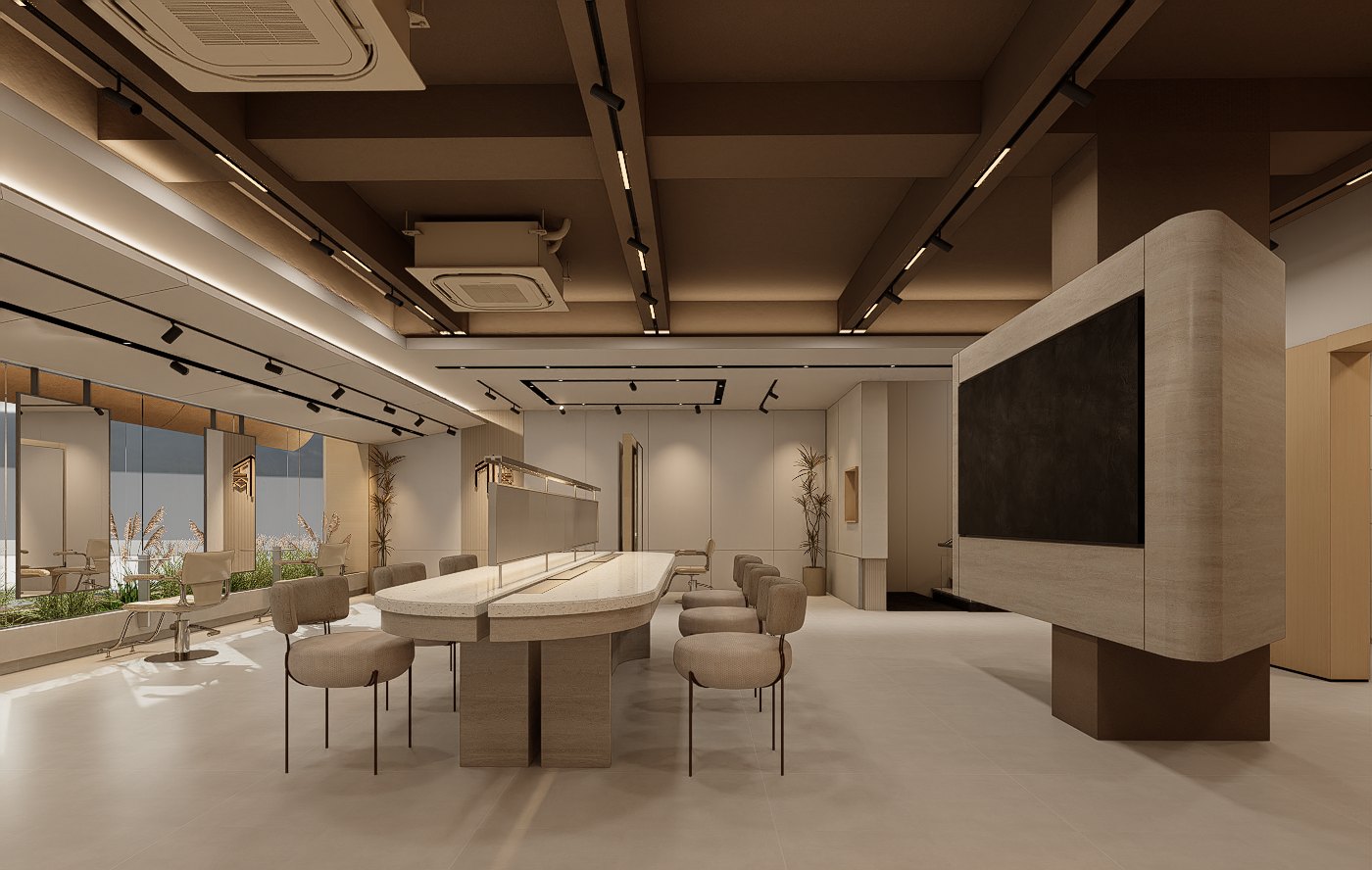 Không gian làm tóc tại Nhật Tâm Hair Salon