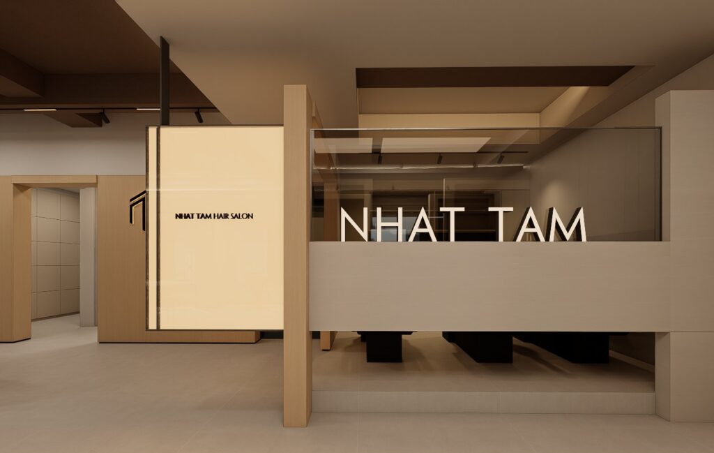 Tường thương hiệu Nhật Tâm Hair Salon