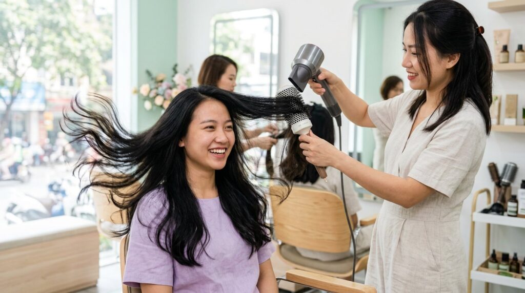 Cách Làm Tóc Bồng Mượt Không Cần Uốn Nhuộm: 6 Bước