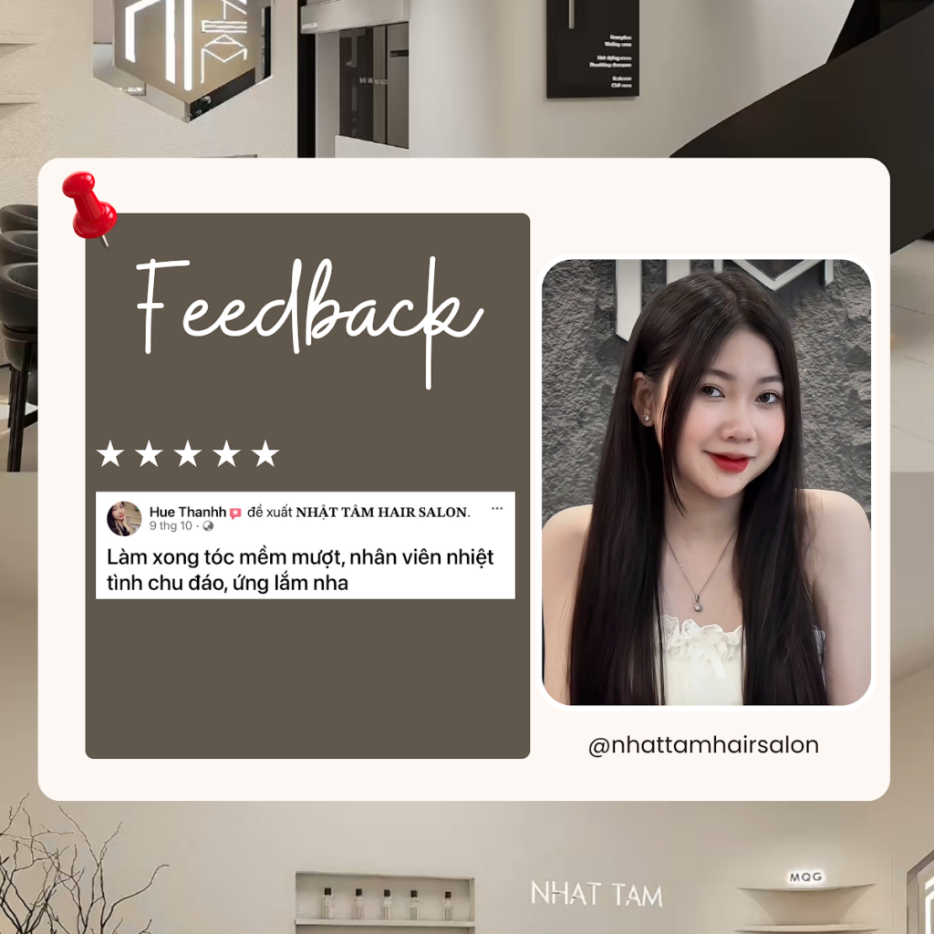 Khach Nhat Tam Hair Salon review toc mem muot, toc dai den bong sau khi lam toc