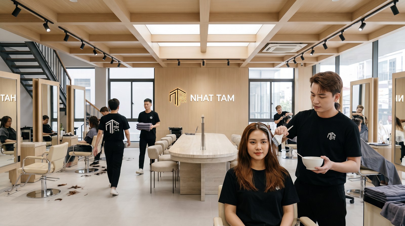 Conditioning treatment after hair colour at Nhat Tam Hair Salon