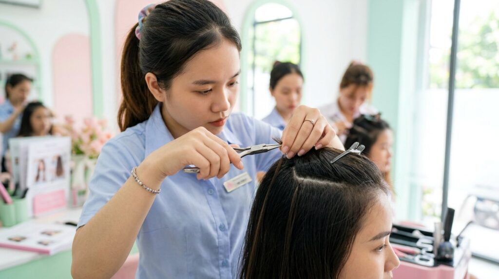 Học Nối Tóc Lông Vũ 9D 2026: Kỹ Năng Cao Cấp Kiếm Tiền