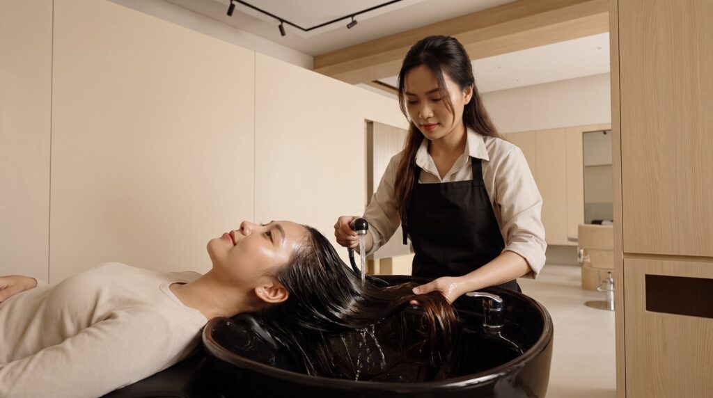 Gội massage chuẩn phong cách Hàn tại salon tóc Hàn Quốc Hà Nội