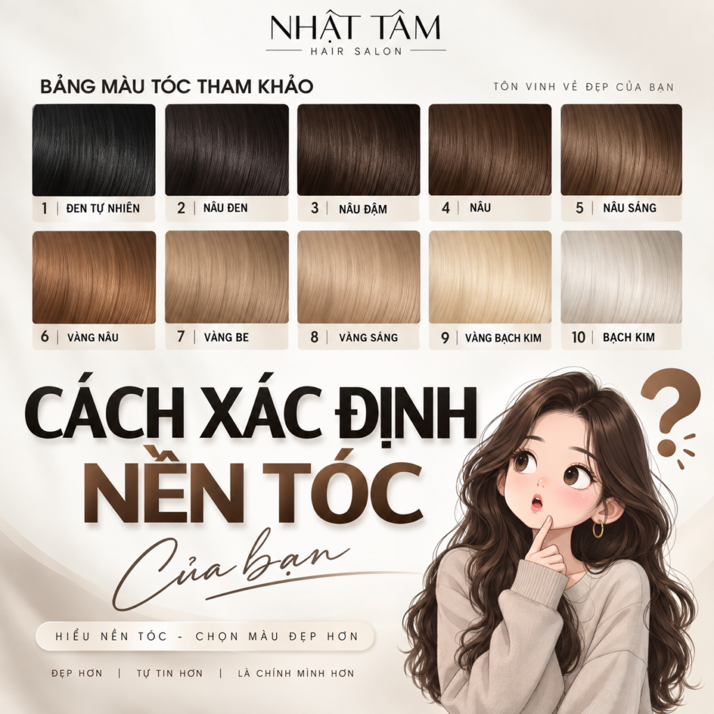 Minh họa màu tóc sau quá trình tẩy và nhuộm