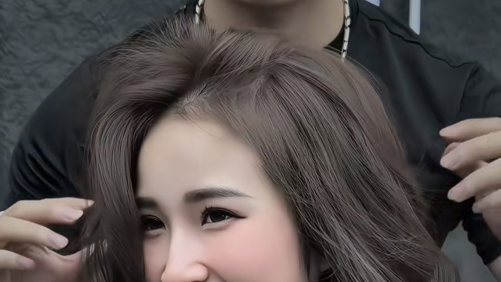 Kiwi brown hair colour created at Nhat Tam Hair Salon