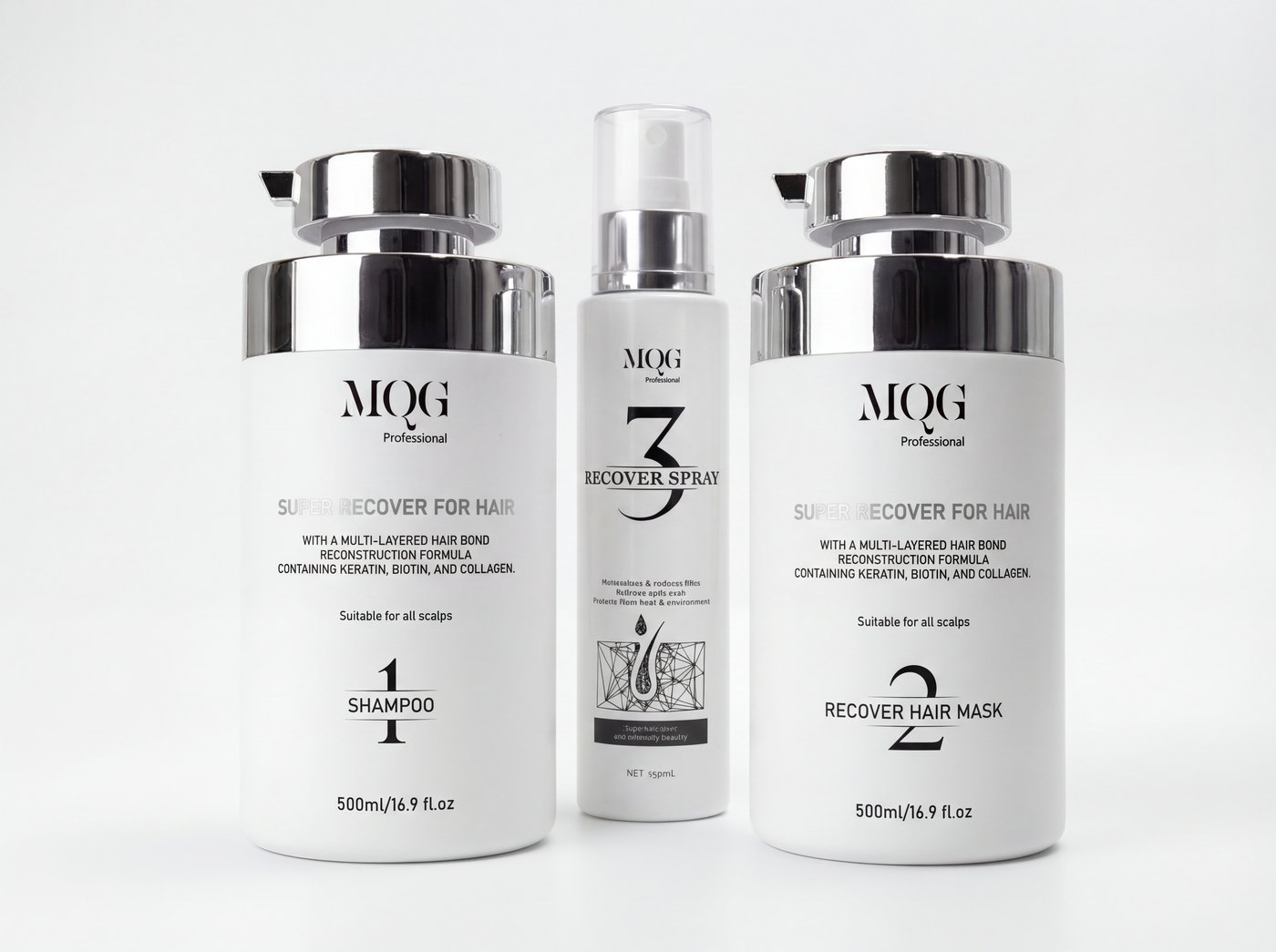 MQG shampoo and recovery mask supplied by Nhat Tam Hair Salon